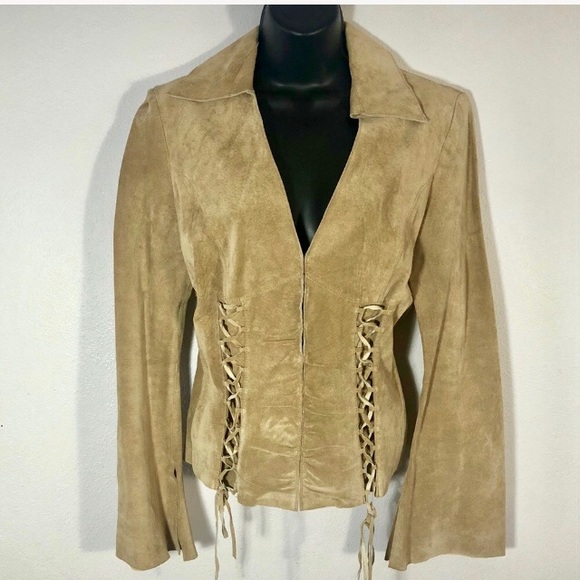 Arden B Jackets & Blazers - Arden B 100% leather tan bell sleeve jacket Small